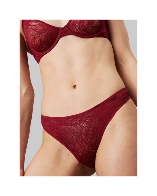 Calvin Klein Red Thong Sheer Marquisette