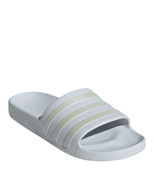 Adidas White Adilette Aqua Slide