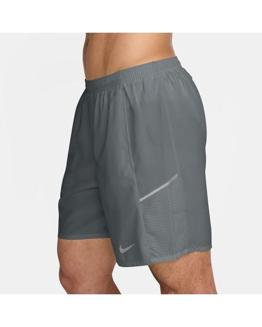 Nike Gray Miler 7 Performance Running Shorts for men