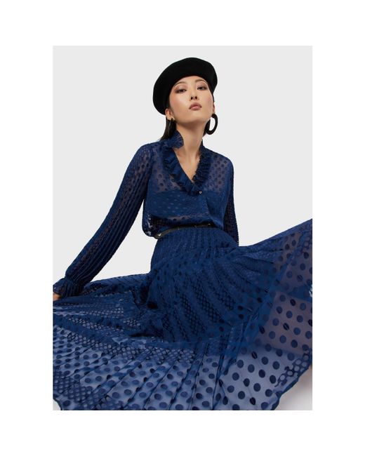 Emporio Armani Blue Emporio Armani Plet Maxi A-Line Skirt