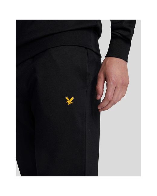 Lyle & Scott Black Closed Hem Fleece Joggers for men