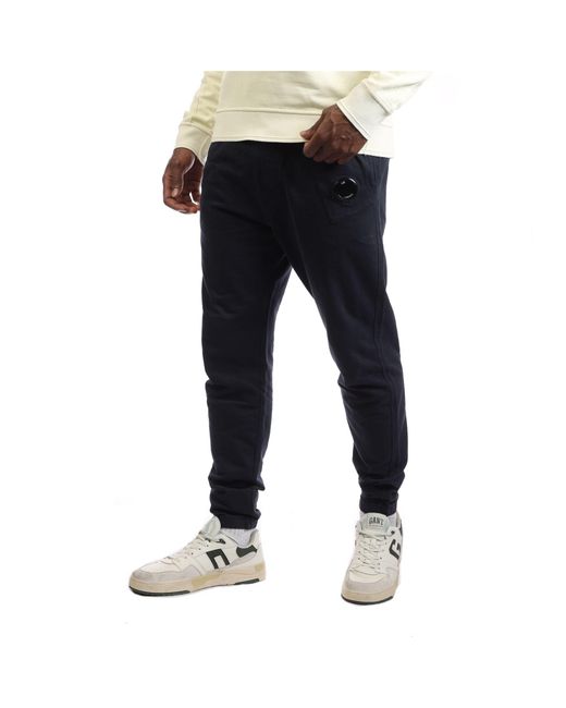 C P Company Black Light Fleece Lens Tracksuit Bottoms for men