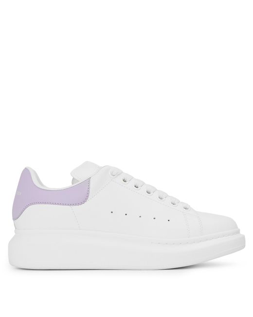 McQueen White Logo Print Leather Oversized Trainers