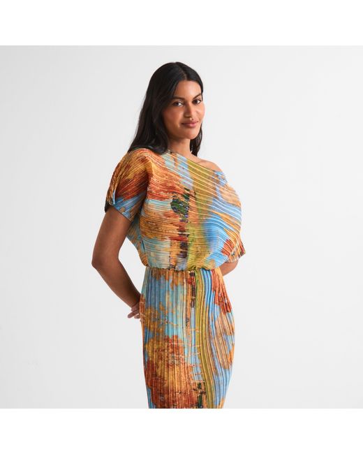 Never Fully Dressed Blue Artist Tilly Artistic Pattern Long Maxi Dress