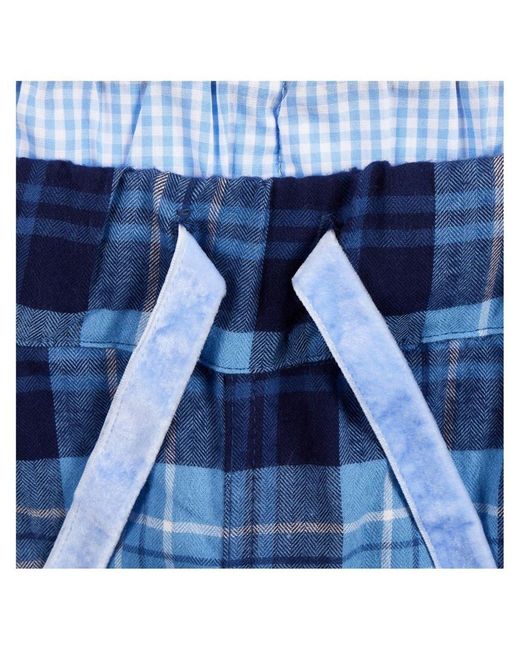 Lounge Blue Ladies Organic Brushed Cotton Lounge Trousers