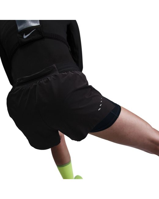 Nike Black Dri-Fit Swift Mid-Rise 3 2-In-1 Shorts