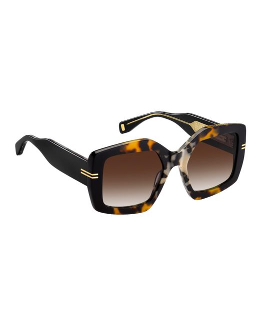 Marc Jacobs Brown Rec Geometric Round Sunglasses