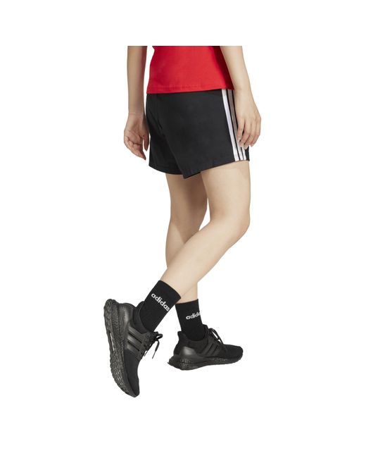 Adidas Black Essentials 3 Stripe Shorts