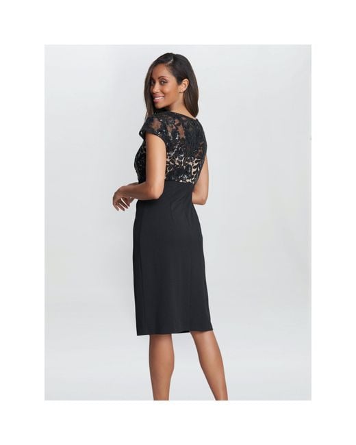Gina Bacconi Black Maddison Empire Waist Crepe Dress