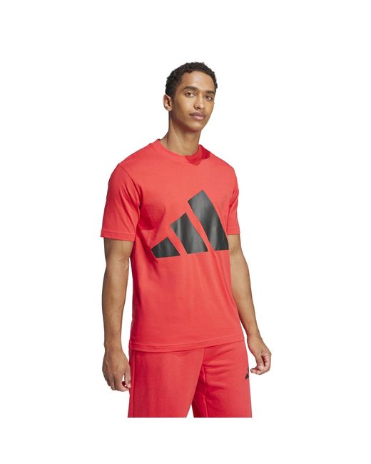 Adidas Red Essentials Big Logo T-shirt for men