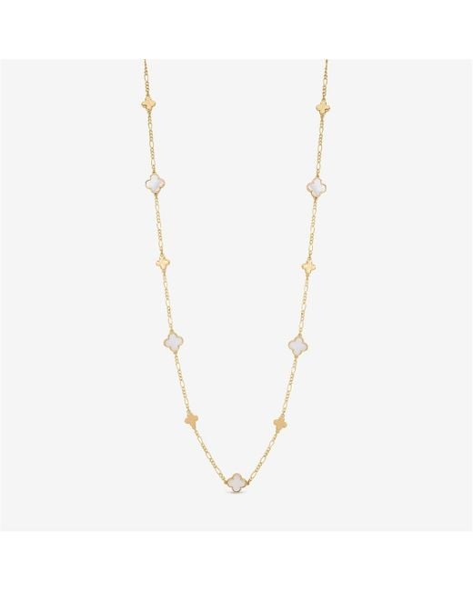 Inicio Metallic Plated Polished Mother Of Pearl Long Clover N