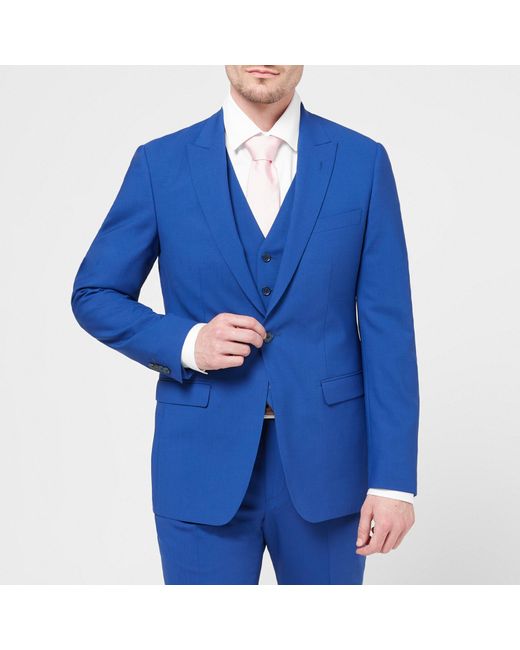 Without Prejudice Blue Kilburn Slim Fit Waistcoat for men