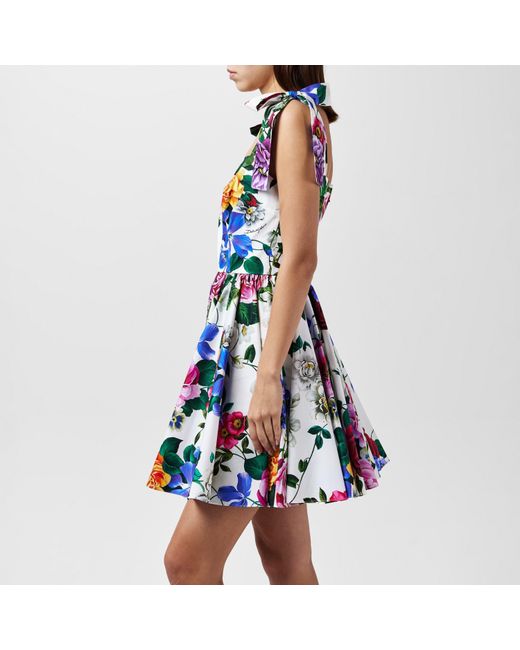 Dolce & Gabbana Blue Floral Cotton Dress