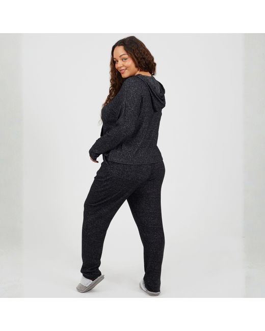 Brave Soul Black Plus Size Soft Touch Hooded Top