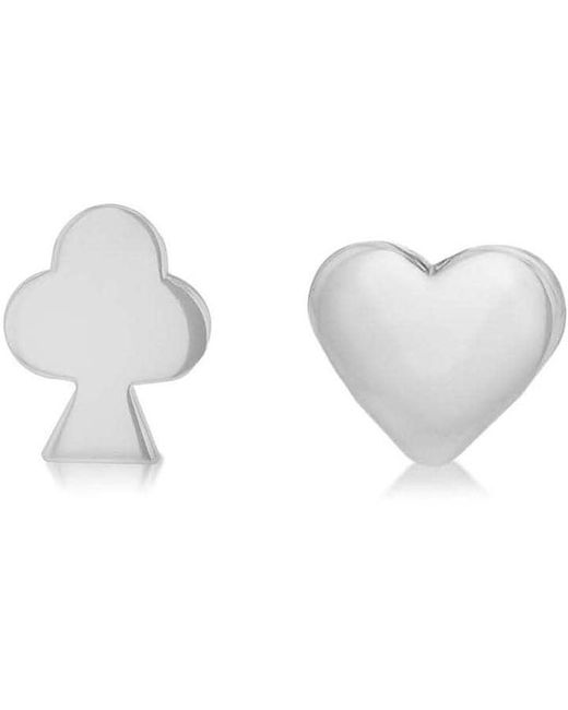 Be You Metallic Sterling 'heart' And 'club' Studs