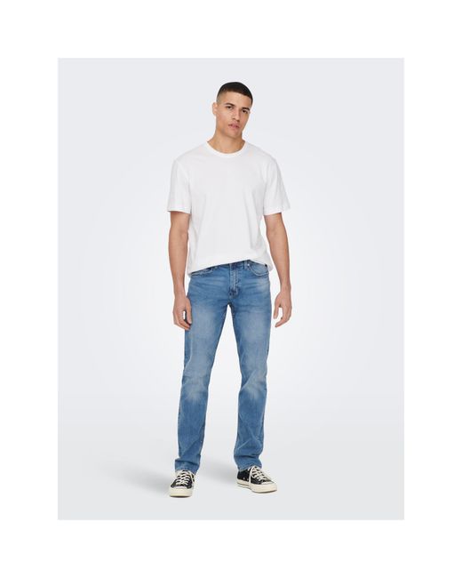 Only & Sons White Max Life Regular Fit Short-Sleeve T-Shirt for men