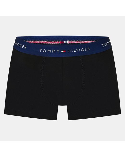 Tommy Hilfiger Blue 3-Pack Logo Waistband Trunks for men