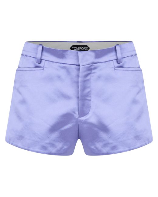 Tom Ford Blue Mini High-Rise Booty Shorts