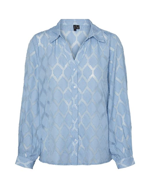 Vero Moda Blue Mayla Long-Sleeve Blouse