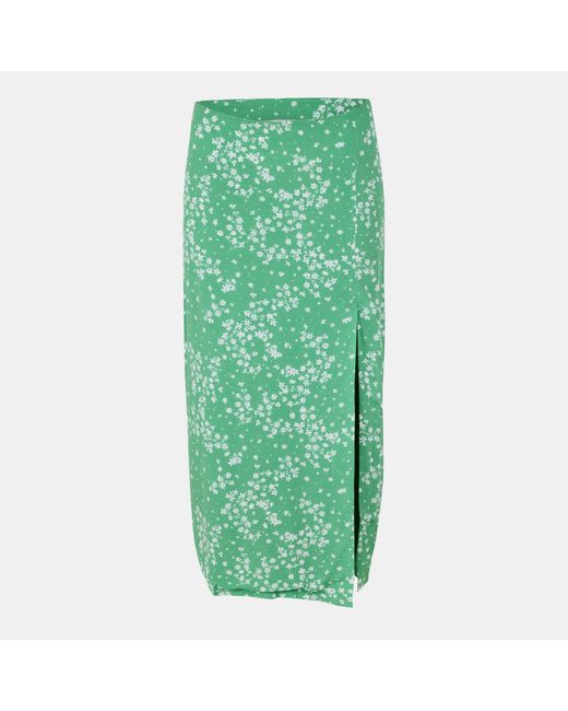 Jack Wills Green Split Midi Skirt
