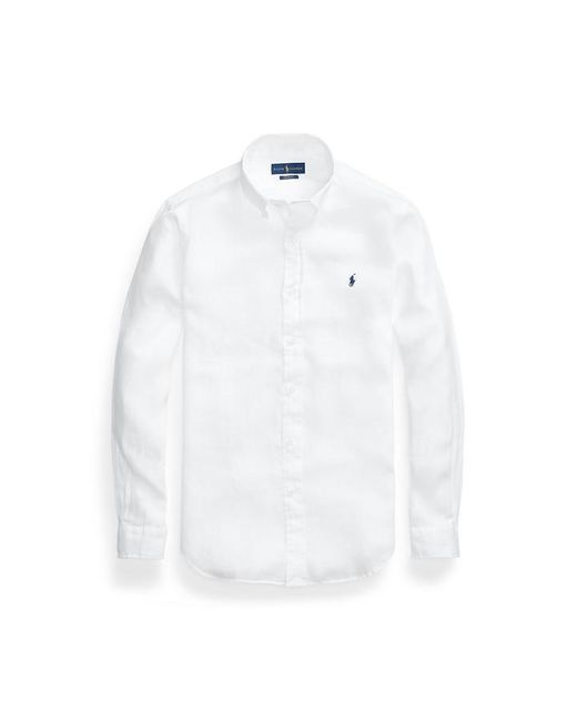 Polo Ralph Lauren White Linen Long Sleeve Shirt for men