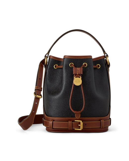 Mulberry Black Scotchgrain Small Leather Bucket Bag