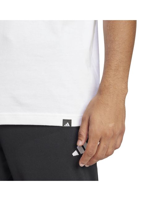 Adidas White Graphic Logo T-Shirt for men