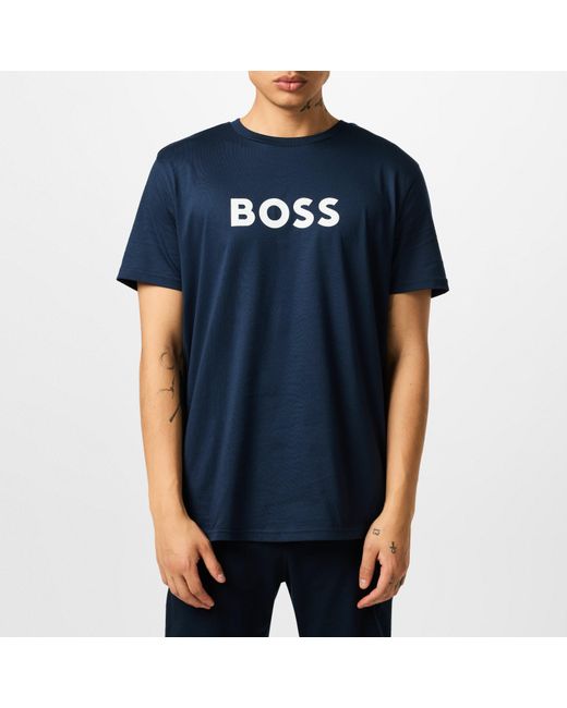 Boss Blue Bodywear Short Sleeve T-Shirt With Logo Print Detail for men