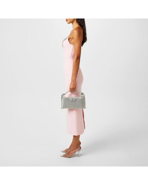 David Koma Pink Crystal Wing Midi Dress