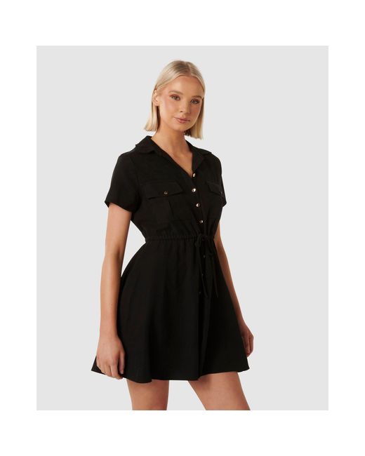 Forever New Black Avana Skater Shirt Dress