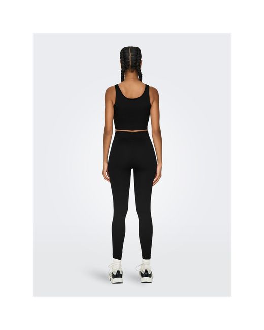 Only Play Black Seamless Training Crop Top