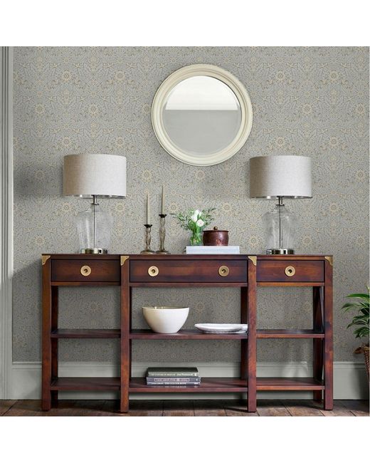 Laura Ashley Gray Delamore Wallpaper