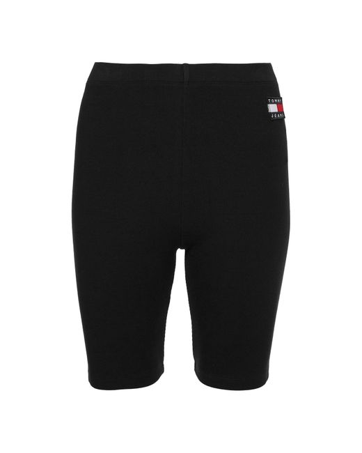Tommy Hilfiger Black Ribbed Badge Cycling Shorts