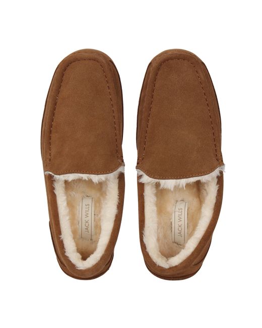 Jack Wills Brown Moccasin Slippers for men