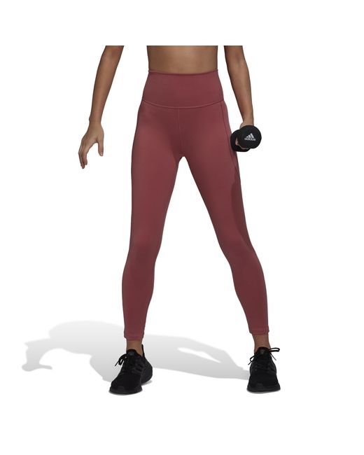 Adidas Red Yoga Studio 7/8 Leggings