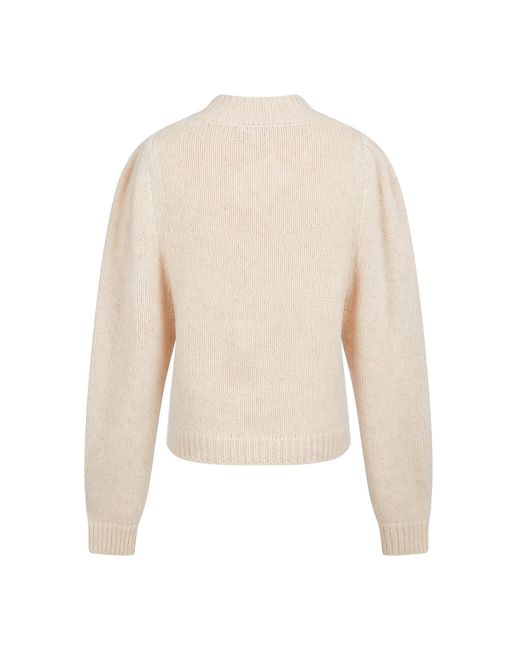 Raey White Puffed Sleeve Knitted Jumper