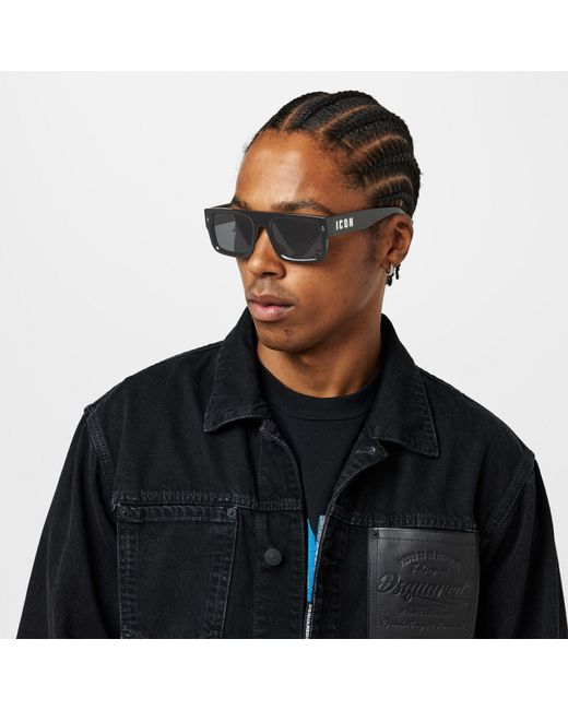 DSquared² Black Dsq Icon Wayfarer Sunglasses for men