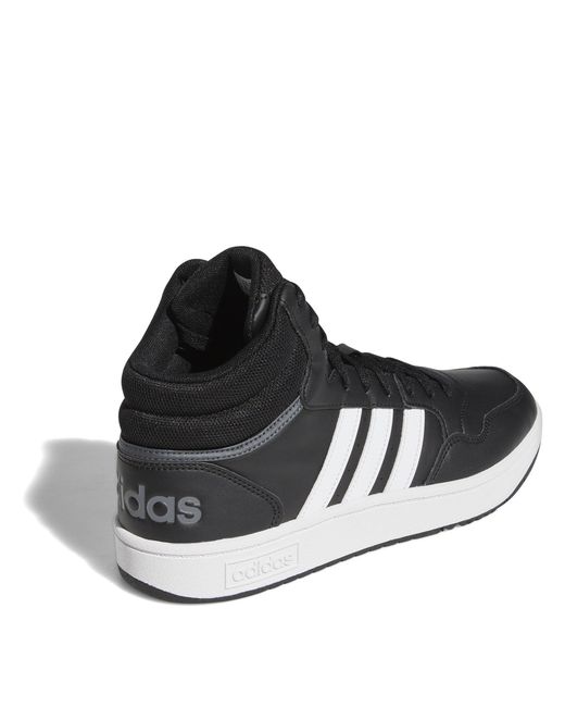 Adidas Black Hoops 3.0 Mid Classic Vintage Shoes for men