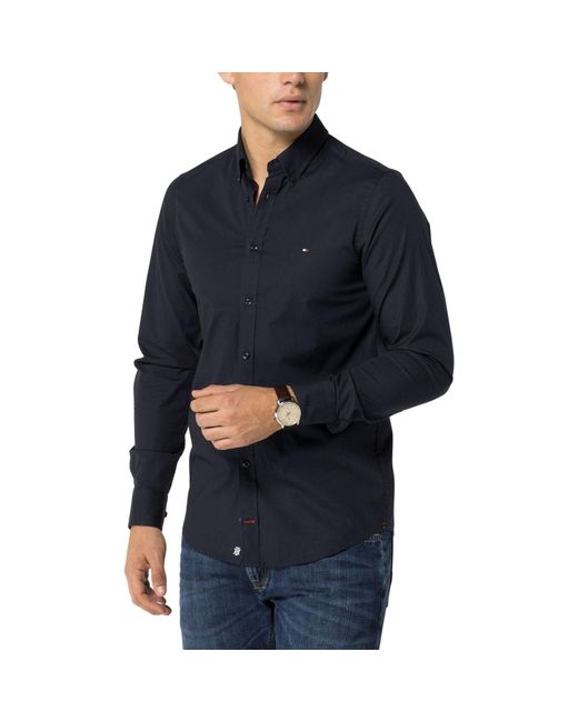 tommy hilfiger core stretch slim poplin shirt