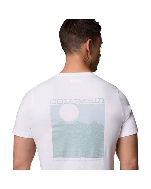 Columbia White Rapid Ridge Graphic Tee for men