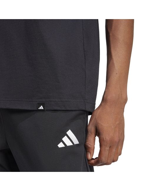 Adidas Black Lounge Slides Graphic Pocket T-Shirt Adults for men