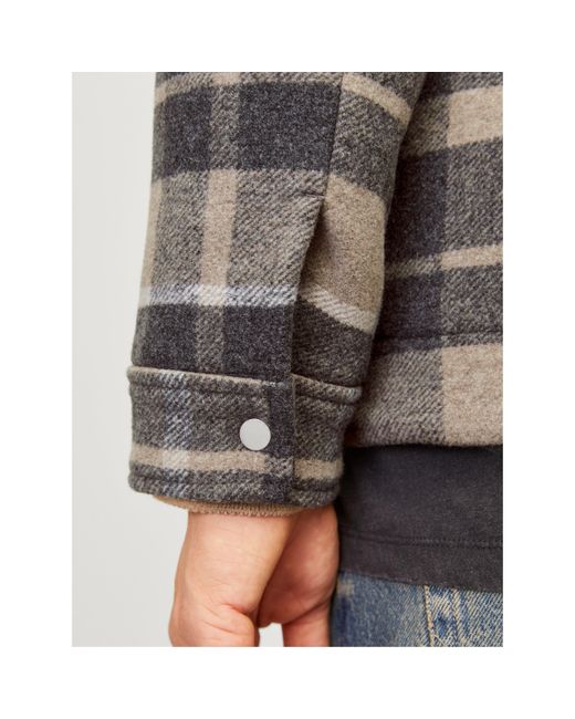 Jack & Jones Gray Russel Long Sleeve Tailored Fit Overshirt for men