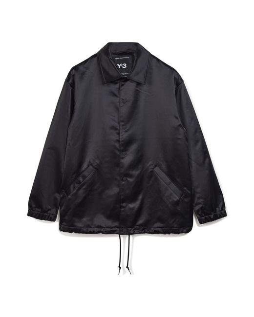 Y-3 Black Graphic Long Sleeve Coach Jacket for men