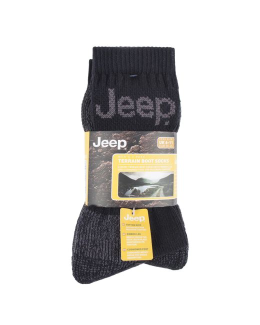 Jeep Blue 3 Pack Terrain Boot Sock for men