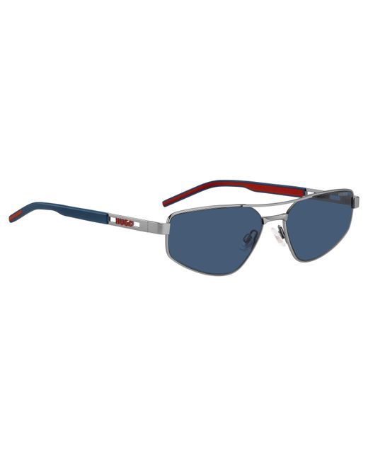HUGO Blue Rectangular Sun Round Sunglasses for men