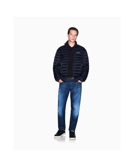 ARMANI EXCHANGE Blue Down Medium Puffer Jacket for men