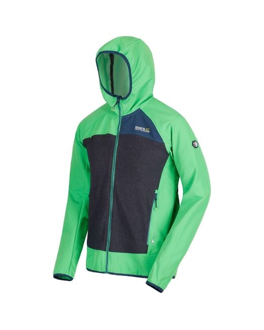 Regatta Green Carpo Water Resistant Wool Long Sleeve Softshell Jacket for men