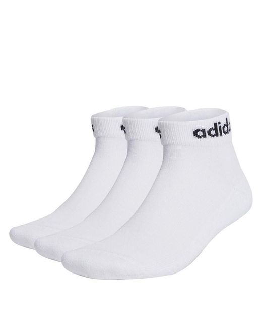 Adidas White Essentials Ankle 3 Pack Socks