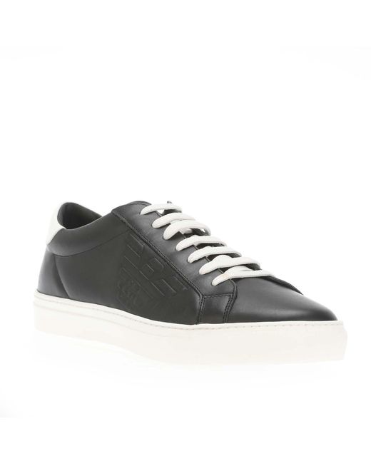 Armani Black Leather Trainers for men