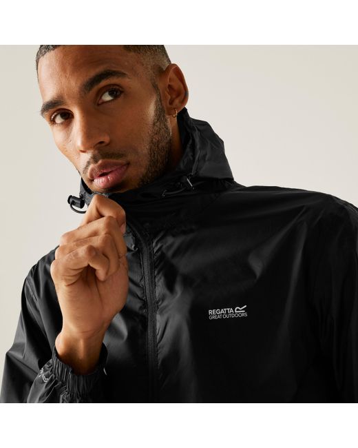 Regatta Black Pack It Waterproof Isotex 5000Mm Waterproof Jacket for men